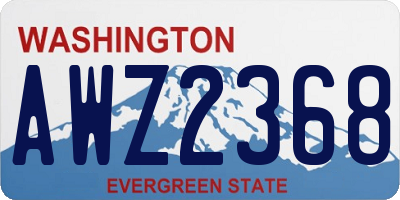 WA license plate AWZ2368