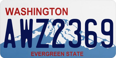 WA license plate AWZ2369