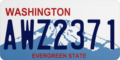 WA license plate AWZ2371