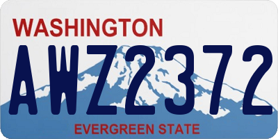 WA license plate AWZ2372