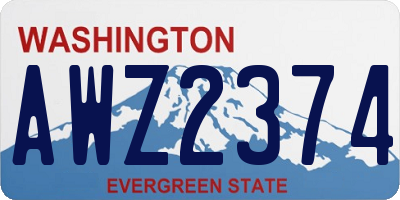 WA license plate AWZ2374