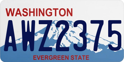 WA license plate AWZ2375