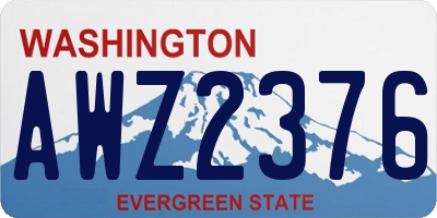 WA license plate AWZ2376