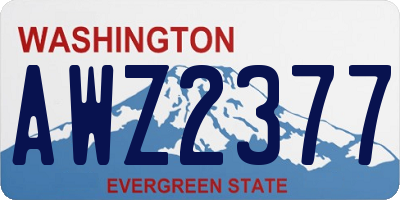WA license plate AWZ2377
