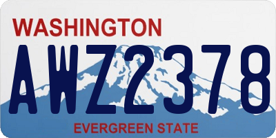 WA license plate AWZ2378