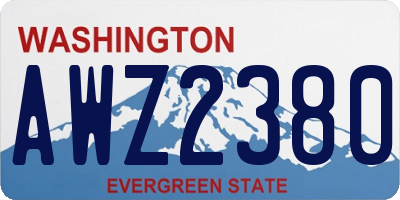 WA license plate AWZ2380