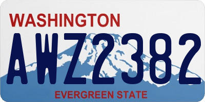WA license plate AWZ2382