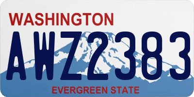 WA license plate AWZ2383