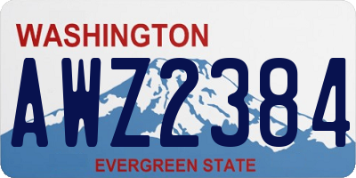 WA license plate AWZ2384