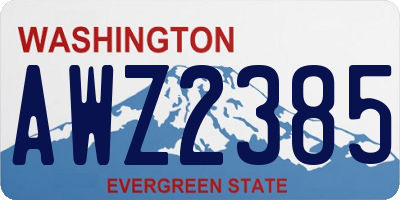WA license plate AWZ2385