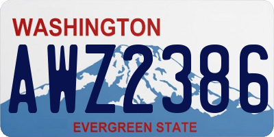 WA license plate AWZ2386