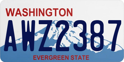 WA license plate AWZ2387