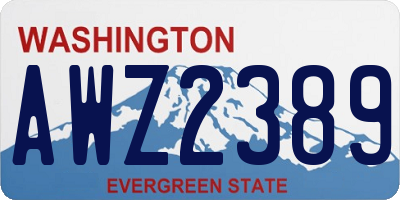 WA license plate AWZ2389