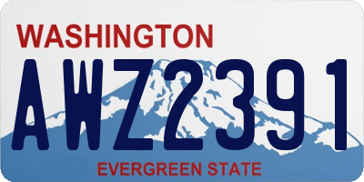 WA license plate AWZ2391