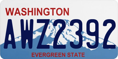 WA license plate AWZ2392