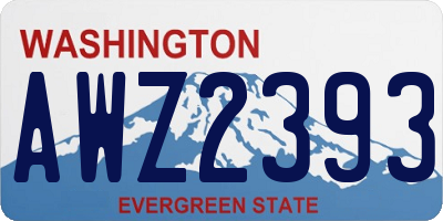 WA license plate AWZ2393