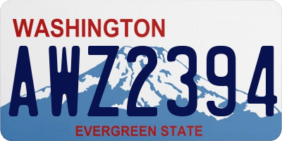 WA license plate AWZ2394