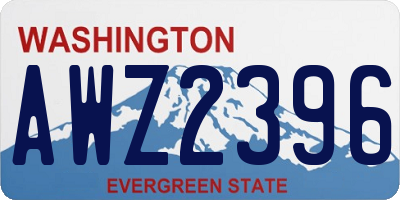 WA license plate AWZ2396