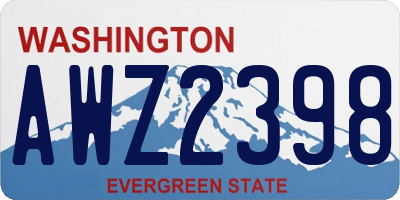 WA license plate AWZ2398