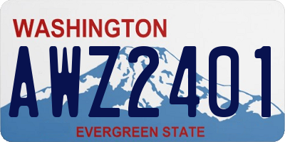 WA license plate AWZ2401