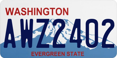 WA license plate AWZ2402