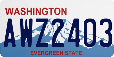 WA license plate AWZ2403