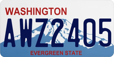 WA license plate AWZ2405