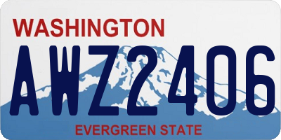 WA license plate AWZ2406