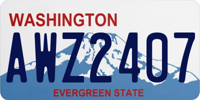 WA license plate AWZ2407