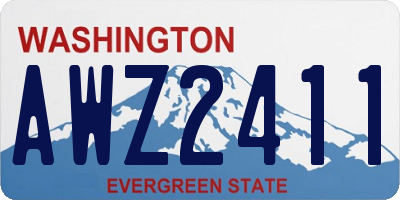 WA license plate AWZ2411