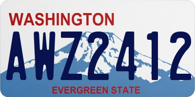 WA license plate AWZ2412