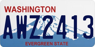 WA license plate AWZ2413
