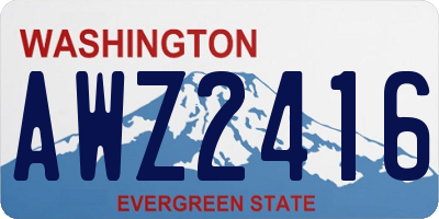 WA license plate AWZ2416