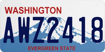 WA license plate AWZ2418