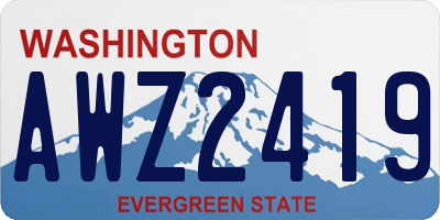 WA license plate AWZ2419