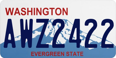 WA license plate AWZ2422