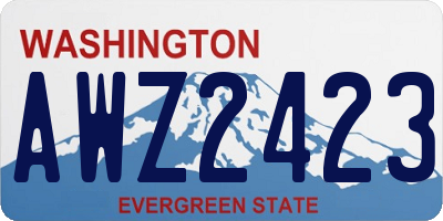WA license plate AWZ2423