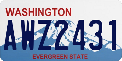 WA license plate AWZ2431