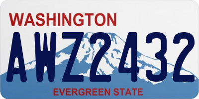 WA license plate AWZ2432