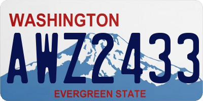 WA license plate AWZ2433