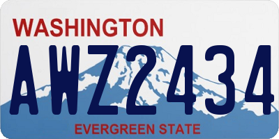 WA license plate AWZ2434