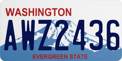 WA license plate AWZ2436