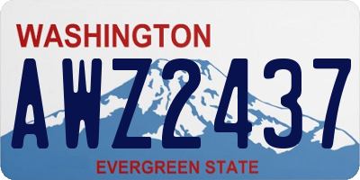 WA license plate AWZ2437