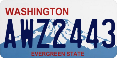 WA license plate AWZ2443