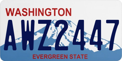 WA license plate AWZ2447