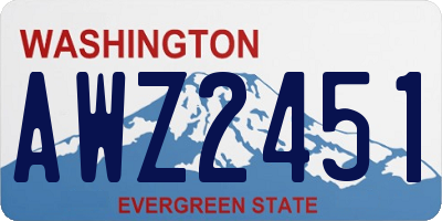 WA license plate AWZ2451