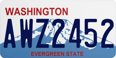 WA license plate AWZ2452