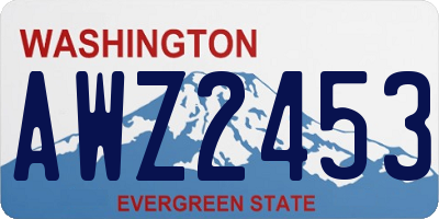 WA license plate AWZ2453