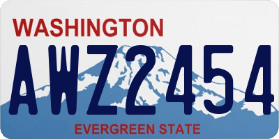 WA license plate AWZ2454
