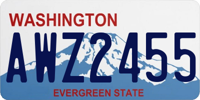 WA license plate AWZ2455
